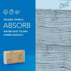Scott Essential Recycled Multifold Paper Towels, 1-ply, 250 Sheets/Pack, 16 Packs/Carton (1840)