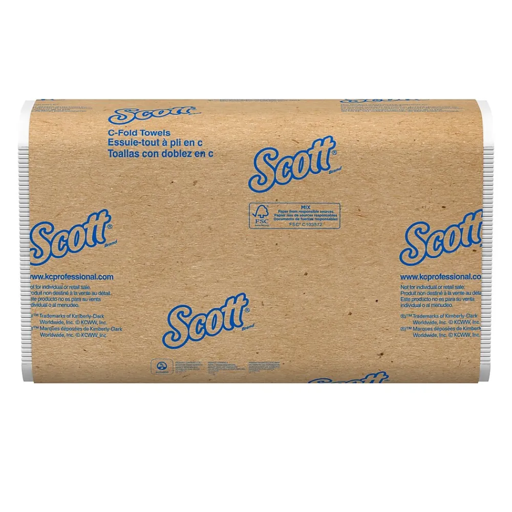 Scott Essential Recycled C-Fold Paper Towels, 1-ply, 200 Sheets/Pack, 12 Packs/Carton (01510)