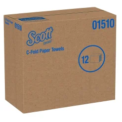 Scott Essential Recycled C-Fold Paper Towels, 1-ply, 200 Sheets/Pack, 12 Packs/Carton (01510)