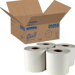Scott Essential Recycled Centerpull Paper Towels, 2-ply, 500 Sheets/Roll, 4 Rolls/Pack (01010)