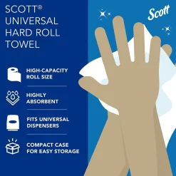 Scott Essential Recycled Hardwound Paper Towels, 1-ply, 1000 ft./Roll, 6 Rolls/Carton (01005)