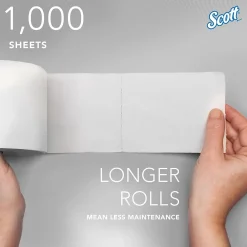 Essential Recycled Coreless Toilet Paper, 2-ply, White, 1000 Sheets/Roll, 36 Rolls/Case (04007)<Scott