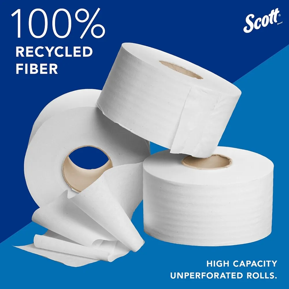 Essential Recycled Jumbo Toilet Paper, 2-ply, White, 12 Rolls/Case (67805)<Scott Sale