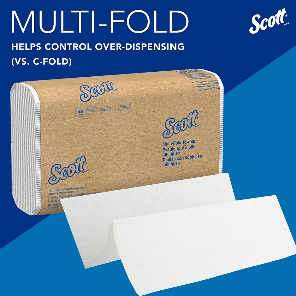 Scott Essential Recycled Multifold Paper Towels, 1-ply, 250 Sheets/Pack, 16 Packs/Carton (01807)