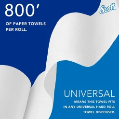 Scott Essential Recycled Hardwound Paper Towels, 1-ply, 800 ft./Roll, 12 Rolls/Carton (01052)