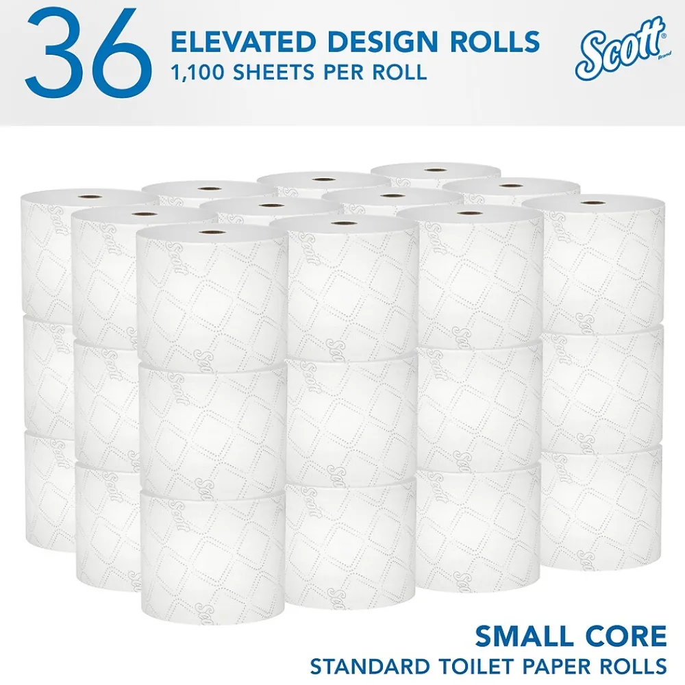 Pro 2-Ply Small Core Standard Toilet Paper, White, 1100 Sheets/Roll, 36 Rolls/Carton (47305)<Scott Outlet