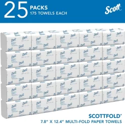 Scott Pro fold Recycled Multifold Paper Towels, 1-ply, 175 Sheets/Pack, 25 Packs/Carton (01960)