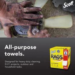 Rags in a Box, 9" x 12", White, 200 Sheets/Box (75260)<Scott New