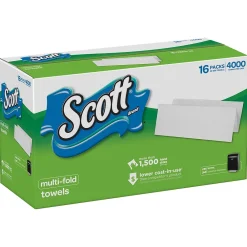 Scott Recycled Multifold Paper Towels, 1-ply, 250 Sheets/Pack, 16 Packs/Carton (8009)