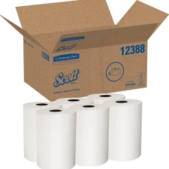Scott SLIMROLL Recycled Hardwound Paper Towels, 1-ply, 580 ft./Roll, 6 Rolls/Carton (12388)