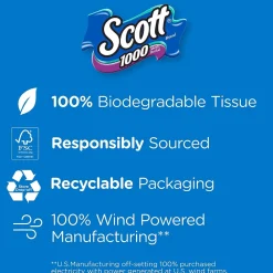 Toilet Paper, 1-ply, White, 1000 Sheets/Roll, 20 Rolls/Case (49668)<Scott Sale