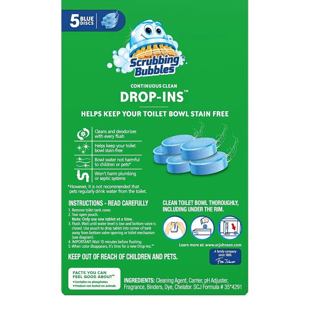Drop-Ins Toilet Cleaning Tablets, 5/Pack (307946)<Scrubbing bubbles Discount