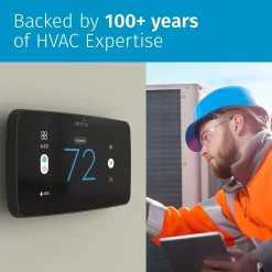 Emerson Sensi Touch 2 Smart Programmable Wi-Fi Thermostat, Works with Alexa, Black Beveled Edge (ST76)