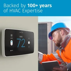 Emerson Sensi Touch 2 Smart Programmable Wi-Fi Thermostat, Works with Alexa, White Beveled Edge (ST76W)