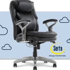 Office Chairs*Serta AIR Bonded Leather Executive Chair, Black (CHR200100)
