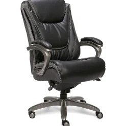 Office Chairs*Serta Big & Tall Ergonomic Bonded Leather Swivel Executive Chair, Black/Silver (44951)