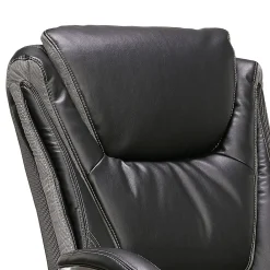 Office Chairs*Serta Big & Tall Ergonomic Bonded Leather Swivel Executive Chair, Black/Silver (44951)