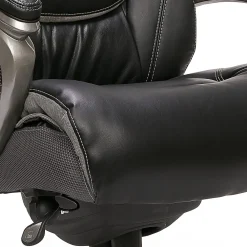 Office Chairs*Serta Big & Tall Ergonomic Bonded Leather Swivel Executive Chair, Black/Silver (44951)