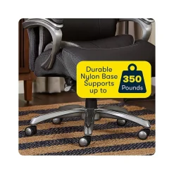 Office Chairs*Serta Big & Tall Ergonomic Bonded Leather Swivel Executive Chair, Black (44954)