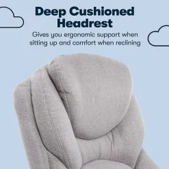 Ergonomic Chairs*Serta Claremont Ergonomic Fabric Swivel Executive Chair with Back in Motion Technology, (44186D) Light Gray