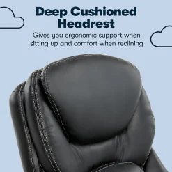 Ergonomic Chairs*Serta Claremont Ergonomic Leather Swivel Executive Chair with Back in Motion Technology, (CHR200006) Black