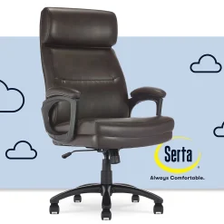 Office Chairs*Serta Comfort Big & Tall Ergonomic Bonded Leather Swivel Executive Office Chair, Brown (CHR10131B)