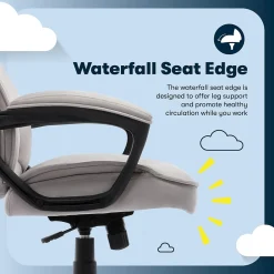 Office Chairs*Serta Comfort Classic Ergonomic Velvet Fabric Swivel Executive Chair, Taupe (CCHR10005B)