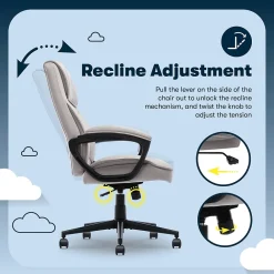 Office Chairs*Serta Comfort Classic Ergonomic Velvet Fabric Swivel Executive Chair, Taupe (CCHR10005B)