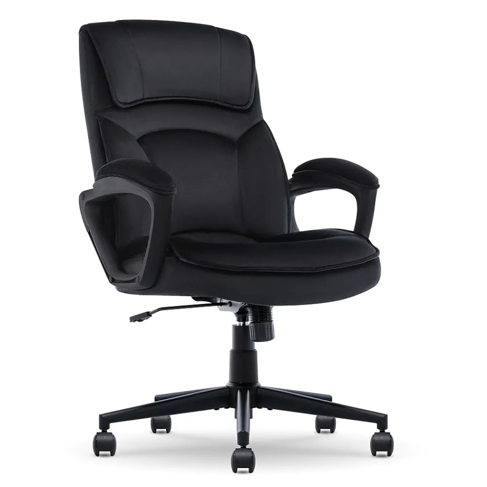 Office Chairs*Serta Comfort Classic Ergonomic Velvet Fabric Swivel Executive Chair, Black (CCHR10005D)