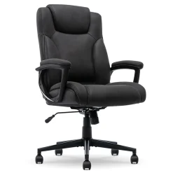 Office Chairs*Serta Comfort Eco Ergonomic Velvet Fabric Swivel Executive Chair, Light Black (CCHR10006B)