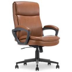 Office Chairs*Serta Comfort Ergo Ergonomic Bonded Leather Swivel Executive Chair, Cognac (CCHR10016A)