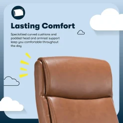 Office Chairs*Serta Comfort Ergo Ergonomic Bonded Leather Swivel Executive Chair, Cognac (CCHR10016A)