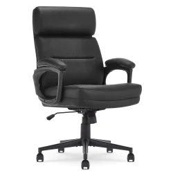 Office Chairs*Serta Comfort Ergonomic Bonded Leather Swivel Executive Chair, Black (CHR10130A)