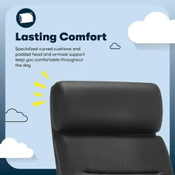 Office Chairs*Serta Comfort Ergonomic Bonded Leather Swivel Executive Chair, Black (CHR10130A)