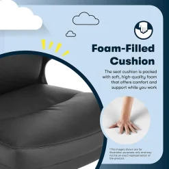 Office Chairs*Serta Comfort Ergonomic Bonded Leather Swivel Executive Chair, Black (CHR10130A)