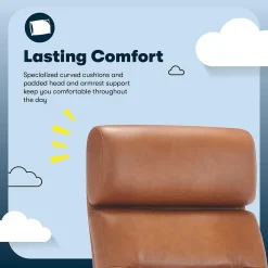 Office Chairs*Serta Comfort Ergonomic Bonded Leather Swivel Executive Chair, Cognac (CHR10130D)