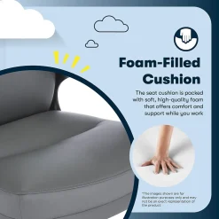 Office Chairs*Serta Comfort Ergonomic Bonded Leather Swivel Executive Chair, Gray (CHR10130C)