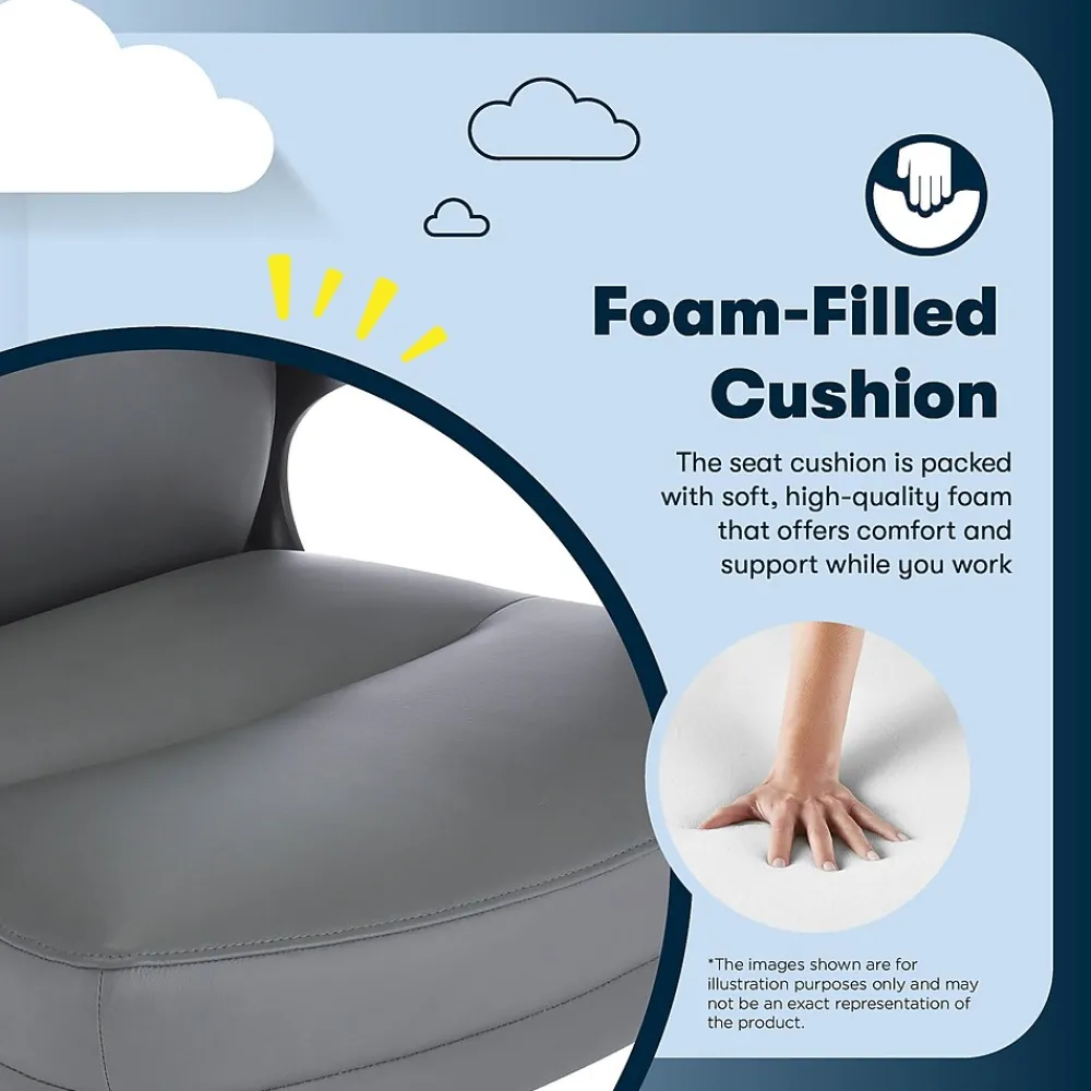 Office Chairs*Serta Comfort Ergonomic Bonded Leather Swivel Executive Chair, Gray (CHR10130C)