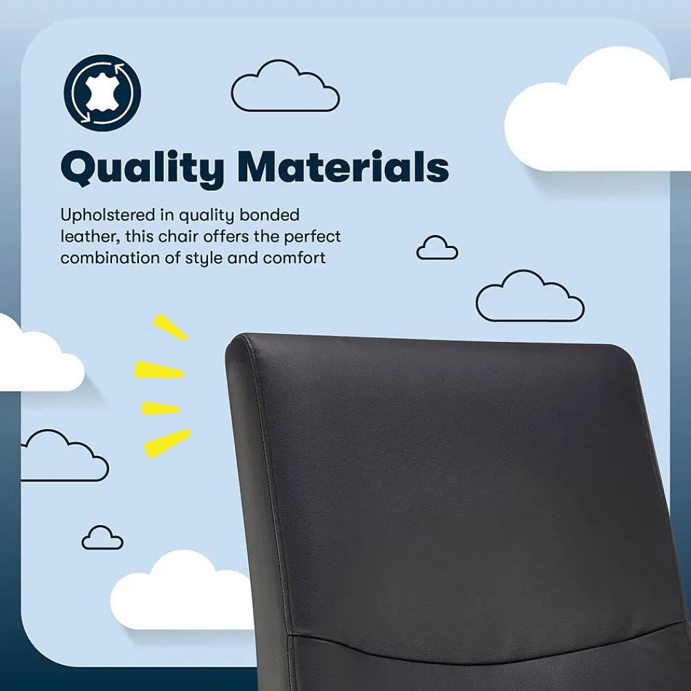 Office Chairs*Serta Comfort Modern Ergonomic Bonded Leather Swivel Executive Chair, Black (CHR10132A)