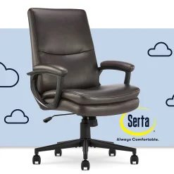Office Chairs*Serta Comfort Modern Ergonomic Bonded Leather Swivel Executive Chair, Brown (CHR10132B)