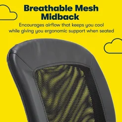 Ergonomic Chairs*Serta Essentials Armless Ergonomic Bonded Leather/Mesh Swivel Task Chair, (48740) Black