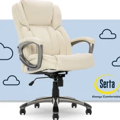 Ergonomic Chairs*Serta Garret Ergonomic Bonded Leather Swivel Executive Chair, (CH200112) American Beige