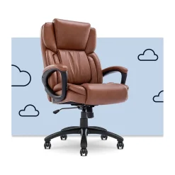 Ergonomic Chairs*Serta Garret Ergonomic Bonded Leather Swivel Executive Chair, (43520D) Cognac