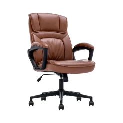 Ergonomic Chairs*Serta Hannah I Ergonomic Bonded Leather Swivel Executive Chair, (43670H) Cognac