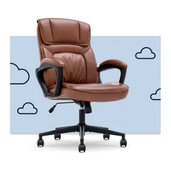 Ergonomic Chairs*Serta Hannah I Ergonomic Bonded Leather Swivel Executive Chair, (43670H) Cognac
