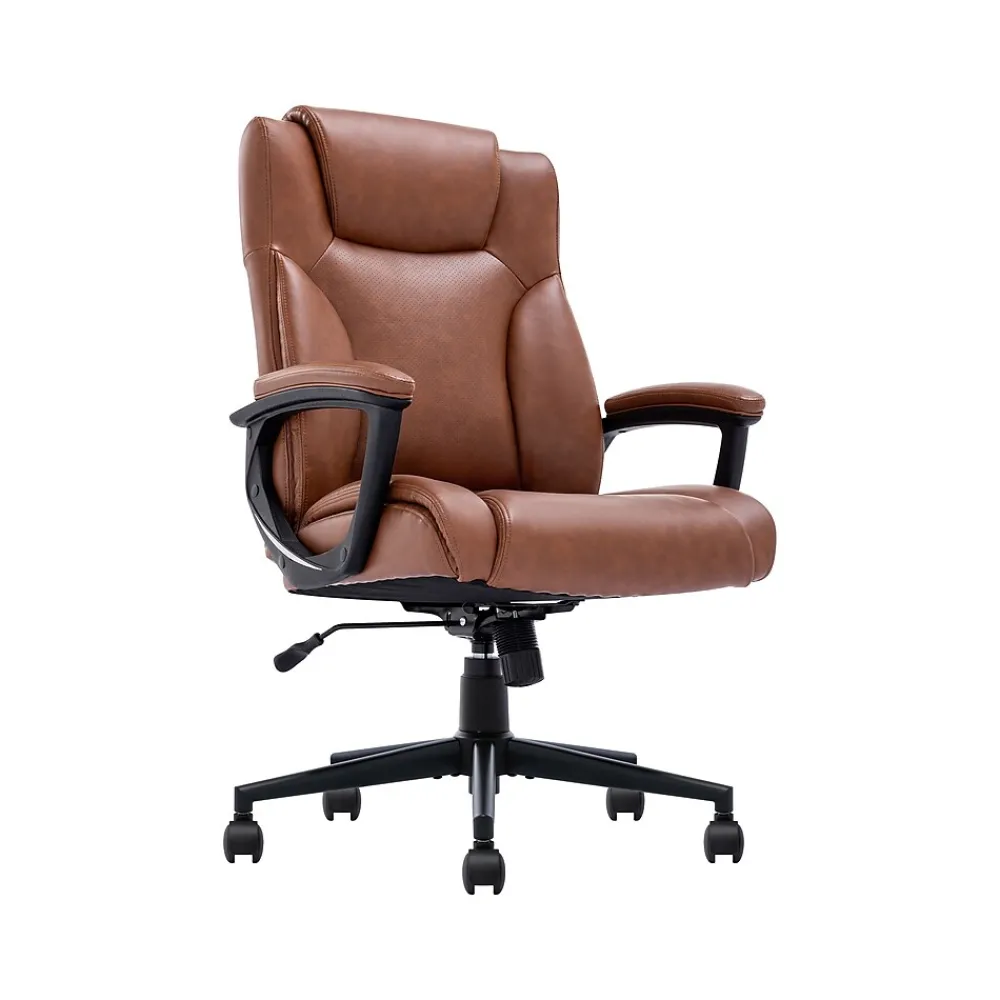 Ergonomic Chairs*Serta Hannah II Ergonomic Bonded Leather Swivel Executive Chair, (43672H) Cognac