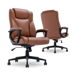 Ergonomic Chairs*Serta Hannah II Ergonomic Bonded Leather Swivel Executive Chair, (43672H) Cognac