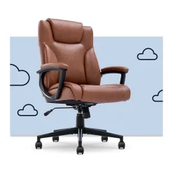 Ergonomic Chairs*Serta Hannah II Ergonomic Bonded Leather Swivel Executive Chair, (43672H) Cognac