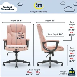 Office Chairs*Serta Hannah II Fabric Executive Chair, (43672G) Pink