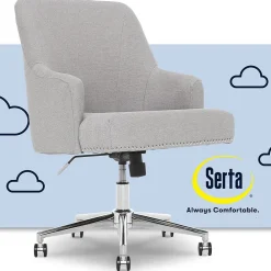 Office Chairs*Serta Leighton Fabric Home Office Chair, Light Gray (48371)